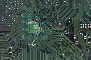 Printed Wiring Board PWB Drucke: Circuit board background of computer motherboard and electronics