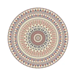 Arabic Embroidery Design Drucke: Circular pattern in traditional Palestinian style