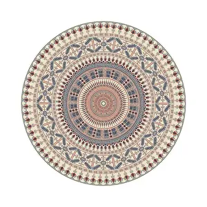 Islamic Geometric Design Drucke: Circular pattern in traditional Palestinian style