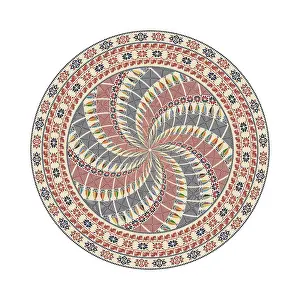 Embellished Islamic Art Drucke: Circular pattern in traditional Palestinian style