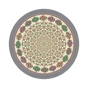 Arabic Embroidery Design Drucke: Circular pattern in traditional Palestinian style