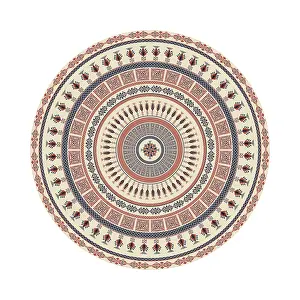 Embellished Floral Design Drucke: Circular pattern in traditional Palestinian style