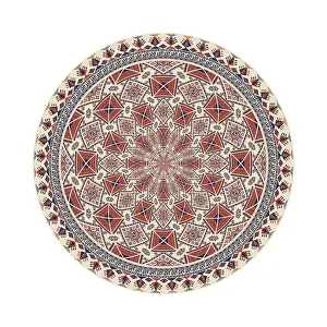 Islamic Geometric Design Drucke: Circular pattern in traditional Palestinian style