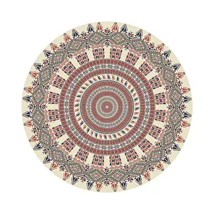 Islamic Geometric Design Drucke: Circular pattern in traditional Palestinian style