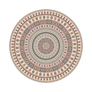 Geometric Floral Design Drucke: Circular pattern in traditional Palestinian style