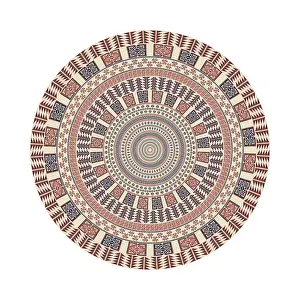 Vintage Floral Decoration Drucke: Circular pattern in traditional Palestinian style
