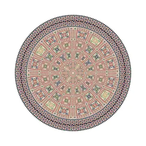 Vintage Palestinian Style Image Drucke: Circular pattern in traditional Palestinian style