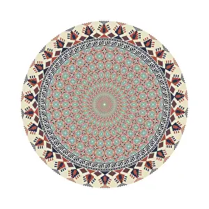 Classic Arabic Decoration Drucke: Circular pattern in traditional Palestinian style
