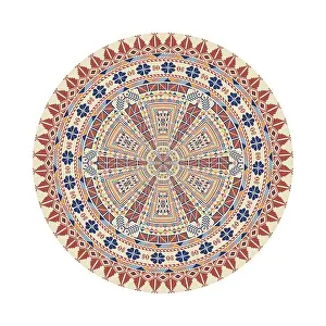 Islamic Geometric Pattern Drucke: Circular pattern in traditional Palestinian style