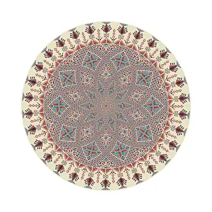 Ornate Arabian Decoration Drucke: Circular pattern in traditional Palestinian style
