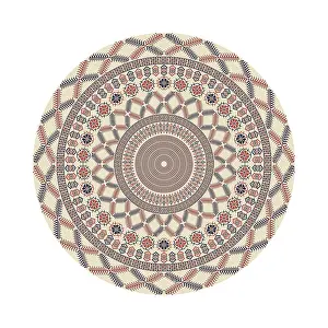 Vintage Floral Decoration Drucke: Circular pattern in traditional Palestinian style