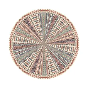 Ornate Arabian Decoration Drucke: Circular pattern in traditional Palestinian style