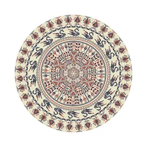 Islamic Geometric Design Drucke: Circular pattern in traditional Palestinian style