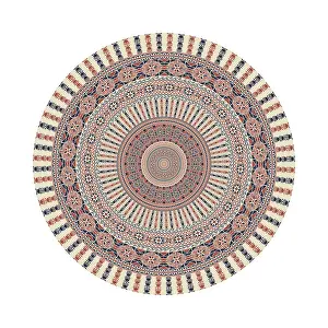 Vintage Floral Decoration Drucke: Circular pattern in traditional Palestinian style