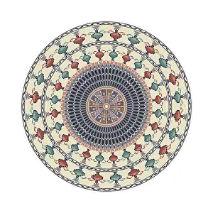 Palestinian Pattern Drucke: Circular pattern in traditional Palestinian style
