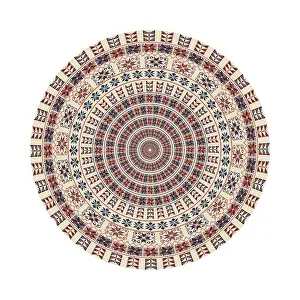 Palestinian Decorative Item Drucke: Circular pattern in traditional Palestinian style