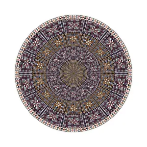 Red Arabic Embellishment Drucke: Circular pattern in traditional Palestinian style