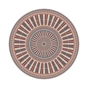 Retro Decorative Element Drucke: Circular pattern in traditional Palestinian style