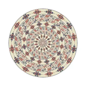 Vintage Palestinian Artwork Drucke: Circular pattern in traditional Palestinian style