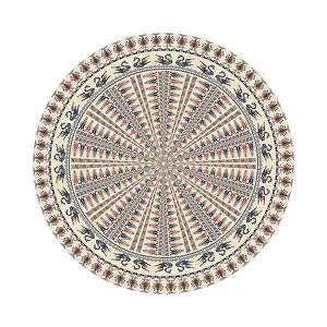 Palestinian Pattern Drucke: Circular pattern in traditional Palestinian style