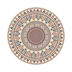 Vintage Palestinian Artwork Drucke: Circular pattern in traditional Palestinian style