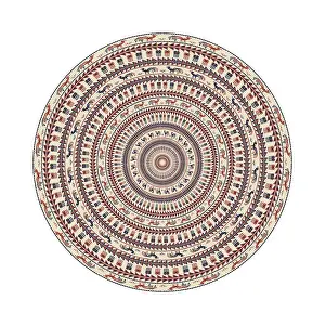Vintage Palestinian Artwork Drucke: Circular pattern in traditional Palestinian style