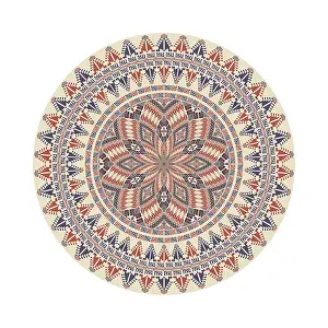 Ornate Arabian Decoration Drucke: Circular pattern in traditional Palestinian style