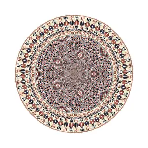 Vintage Palestinian Artwork Drucke: Circular pattern in traditional Palestinian style