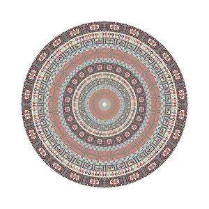 Traditional Palestinian Pattern Drucke: Circular pattern in traditional Palestinian style