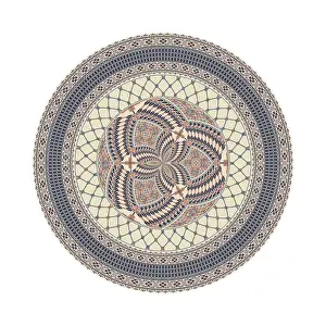 Palestinian Pattern Drucke: Circular pattern in traditional Palestinian style