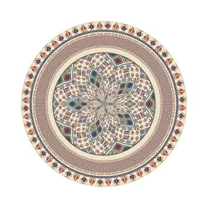 Islamic Geometric Design Drucke: Circular pattern in traditional Palestinian style