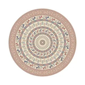 Arabic Embroidery Design Drucke: Circular pattern in traditional Palestinian style