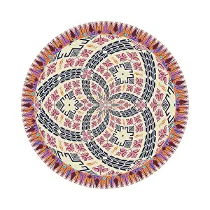 Geometric Ornamentation Drucke: Circular pattern in traditional Palestinian style
