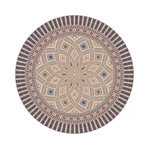 Islamic Geometric Design Drucke: Circular pattern in traditional Palestinian style