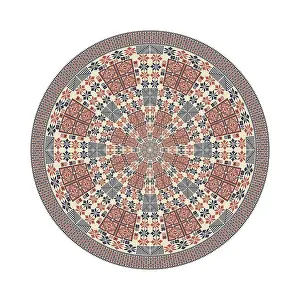 Arabic Embroidery Design Drucke: Circular pattern in traditional Palestinian style