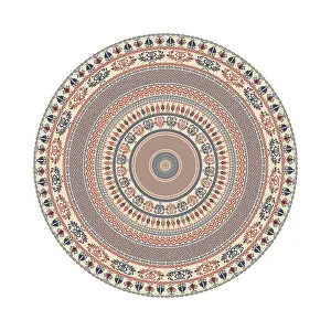 Islamic Geometric Design Drucke: Circular pattern in traditional Palestinian style