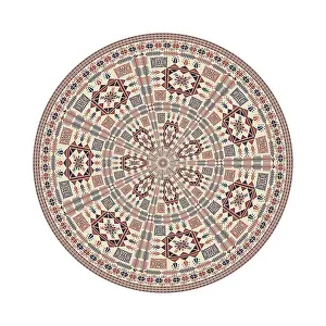 Arabic Embroidery Design Drucke: Circular pattern in traditional Palestinian style