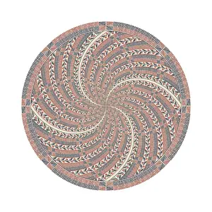 Vintage Floral Decoration Drucke: Circular pattern in traditional Palestinian style