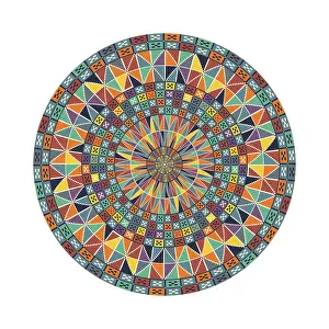 Traditional Palestinian Pattern Drucke: Circular pattern in traditional Palestinian style