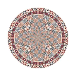 Vintage Floral Decoration Drucke: Circular pattern in traditional Palestinian style