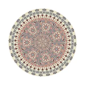 Islamic Geometric Pattern Drucke: Circular pattern in traditional Palestinian style