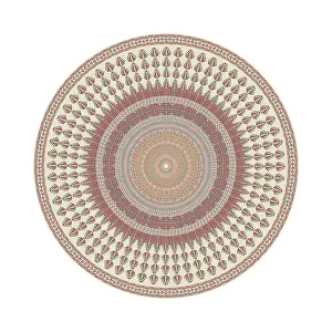 Vintage Floral Decoration Drucke: Circular pattern in traditional Palestinian style