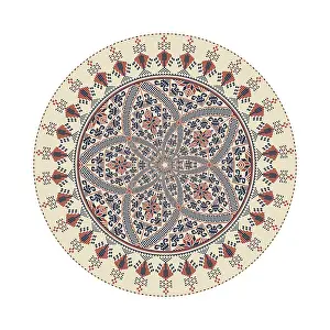 Islamic Decorative Element Drucke: Circular pattern in traditional Palestinian style