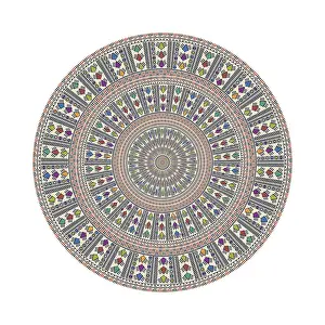 Islamic Decorative Element Drucke: Circular pattern in traditional Palestinian style