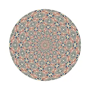 Arabic Geometric Art Drucke: Circular pattern in traditional Palestinian style