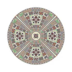 Islamic Ornamentation Drucke: Circular pattern in traditional Palestinian style