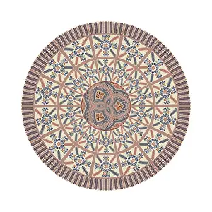 Palestinian Pattern Drucke: Circular pattern in traditional Palestinian style