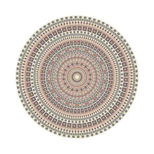 Vintage Palestinian Artwork Drucke: Circular pattern in traditional Palestinian style