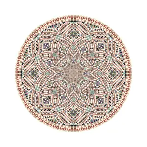 Palestinian Pattern Drucke: Circular pattern in traditional Palestinian style