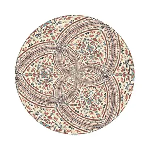 Palestinian Pattern Drucke: Circular pattern in traditional Palestinian style